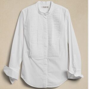 Banana Republic Signature Tuxedo Shirt 100% Silk